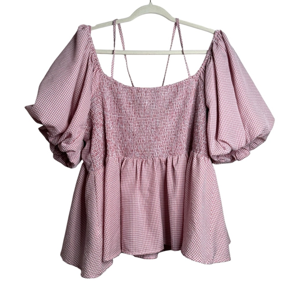 ARULA Pink Gingham Blouse - Picture 3 of 5